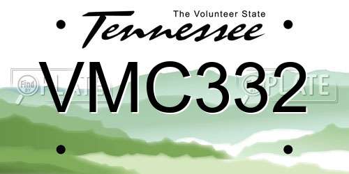 VMC332 Tennessee License Plate
