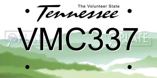 VMC337 Tennessee License Plate