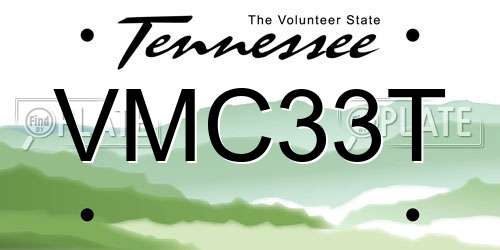VMC33T Tennessee License Plate