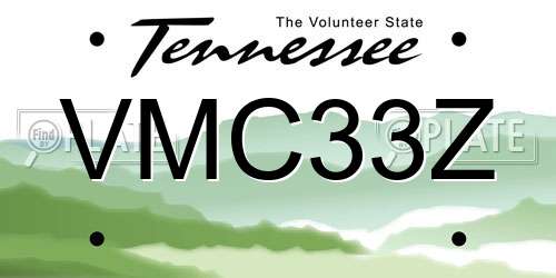 VMC33Z Tennessee License Plate