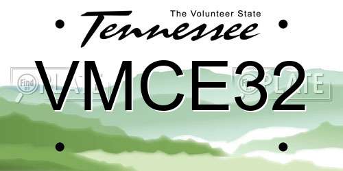 VMCE32 Tennessee License Plate