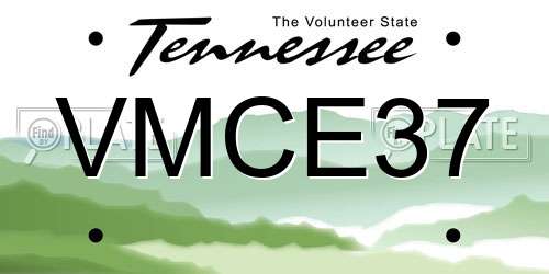 VMCE37 Tennessee License Plate