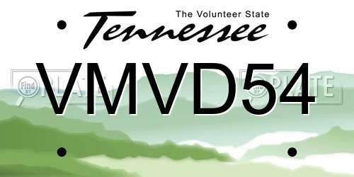 VMVD54 Tennessee License Plate