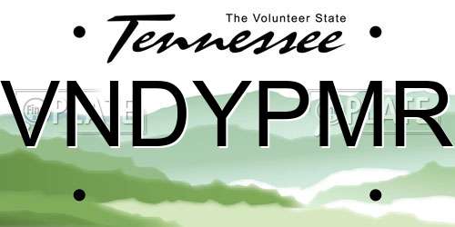 VNDYPMR Tennessee License Plate