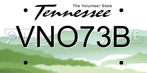 VNO73B Tennessee License Plate