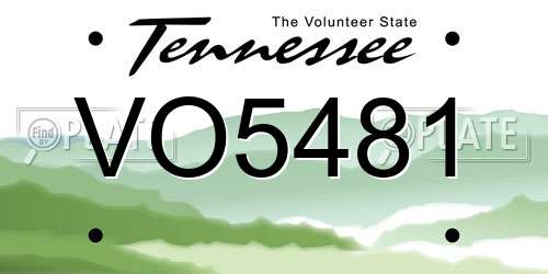 VO5481 Tennessee License Plate