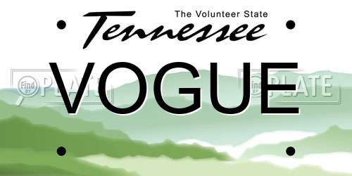 VOGUE Tennessee License Plate