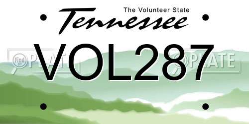 VOL287 Tennessee License Plate
