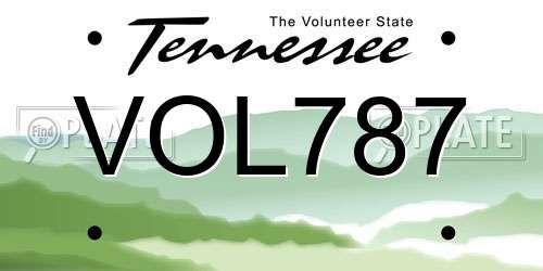 VOL787 Tennessee License Plate