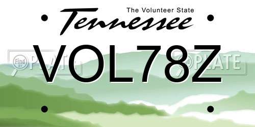 VOL78Z Tennessee License Plate