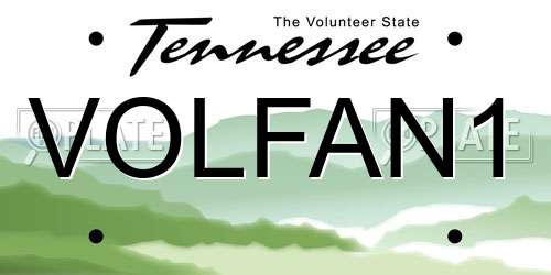 VOLFAN1 Tennessee License Plate