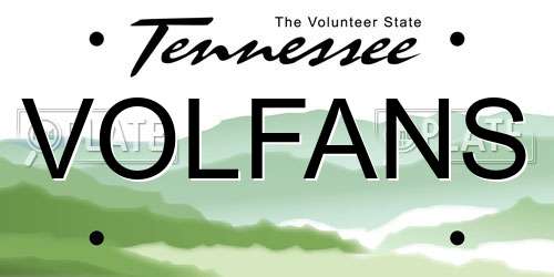 VOLFANS Tennessee License Plate