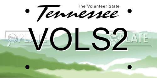 VOLS2 Tennessee License Plate