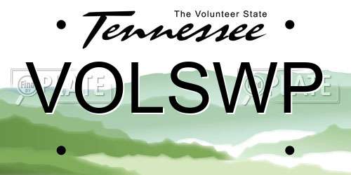 VOLSWP Tennessee License Plate