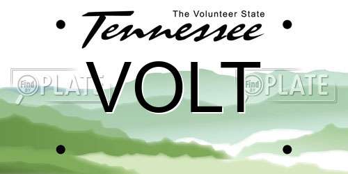 VOLT Tennessee License Plate