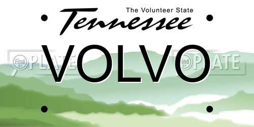 VOLVO Tennessee License Plate