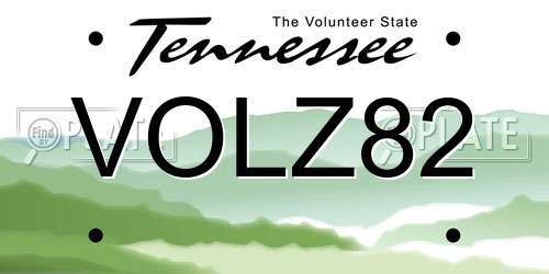 VOLZ82 Tennessee License Plate