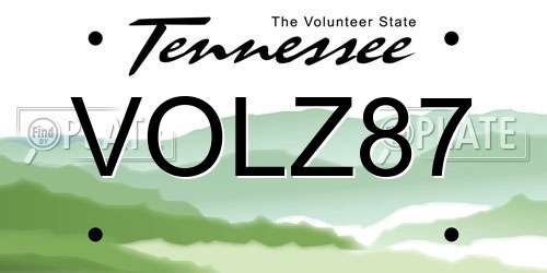VOLZ87 Tennessee License Plate