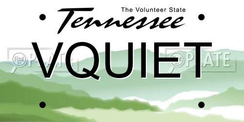 VQUIET Tennessee License Plate