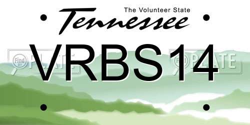 VRBS14 Tennessee License Plate