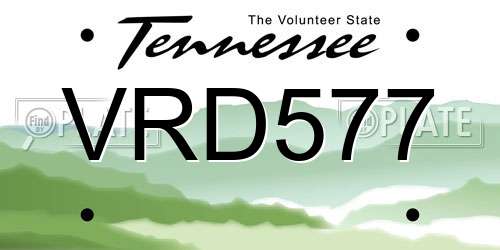 VRD577 Tennessee License Plate