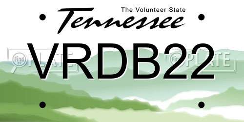 VRDB22 Tennessee License Plate