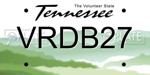 VRDB27 Tennessee License Plate