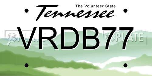 VRDB77 Tennessee License Plate