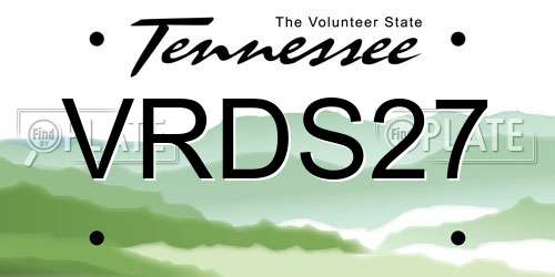VRDS27 Tennessee License Plate