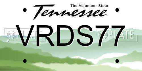 VRDS77 Tennessee License Plate