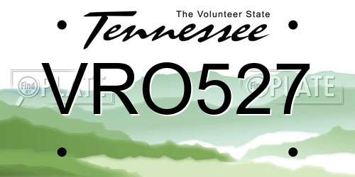 VRO527 Tennessee License Plate