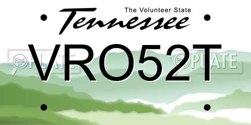VRO52T Tennessee License Plate