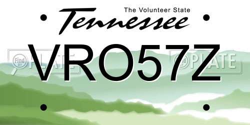 VRO57Z Tennessee License Plate