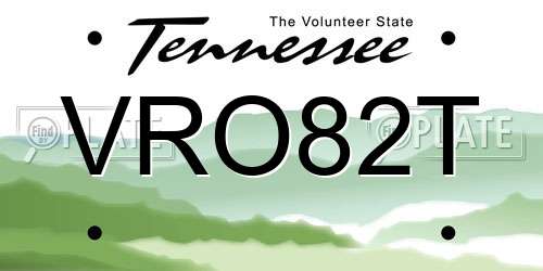 VRO82T Tennessee License Plate