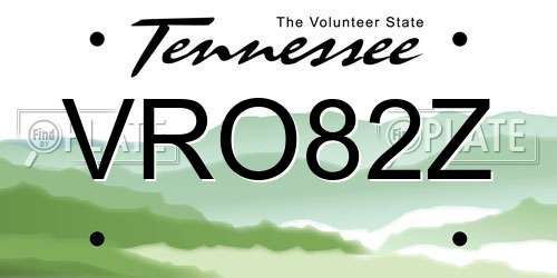 VRO82Z Tennessee License Plate