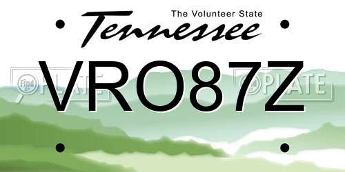 VRO87Z Tennessee License Plate