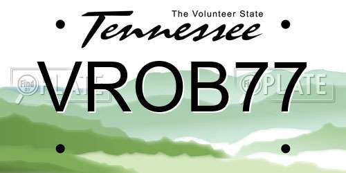 VROB77 Tennessee License Plate