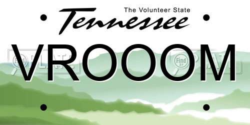 VROOOM Tennessee License Plate