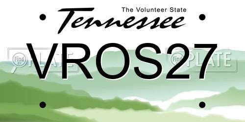 VROS27 Tennessee License Plate