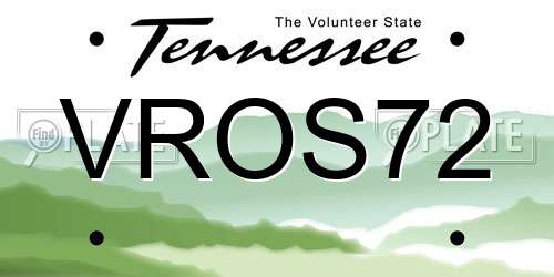 VROS72 Tennessee License Plate