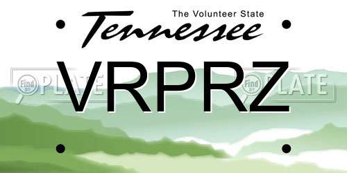 VRPRZ Tennessee License Plate