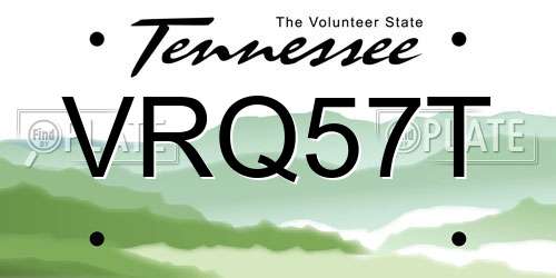 VRQ57T Tennessee License Plate