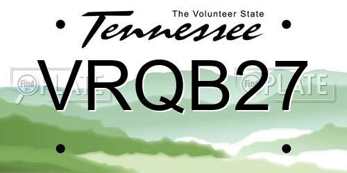 VRQB27 Tennessee License Plate