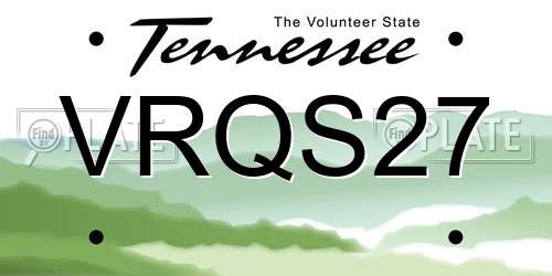 VRQS27 Tennessee License Plate