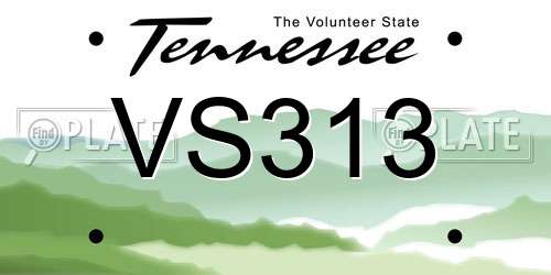 VS313 Tennessee License Plate