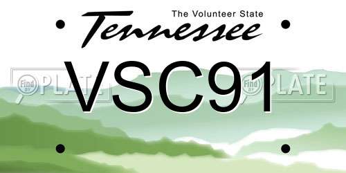 VSC91 Tennessee License Plate