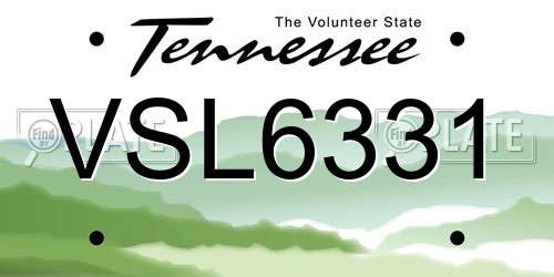 VSL6331 Tennessee License Plate