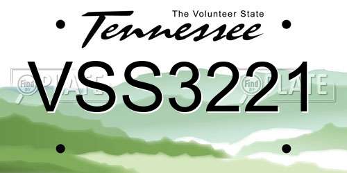 VSS3221 Tennessee License Plate
