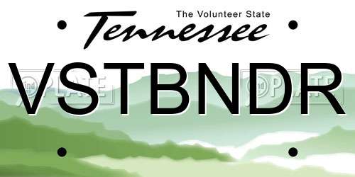 VSTBNDR Tennessee License Plate