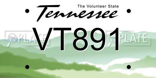 VT891 Tennessee License Plate